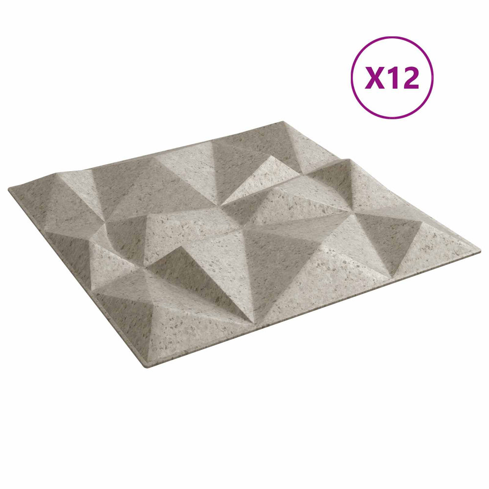 vidaXL Wall Panels 12 pcs Diamond Concrete 50 x 50 cm XPS Foam