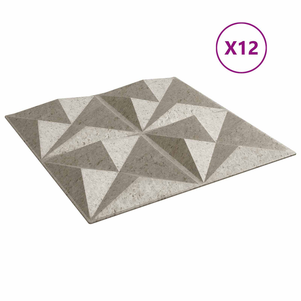 vidaXL Wall Panels 12 pcs Origami Concrete 50 x 50 cm XPS Foam