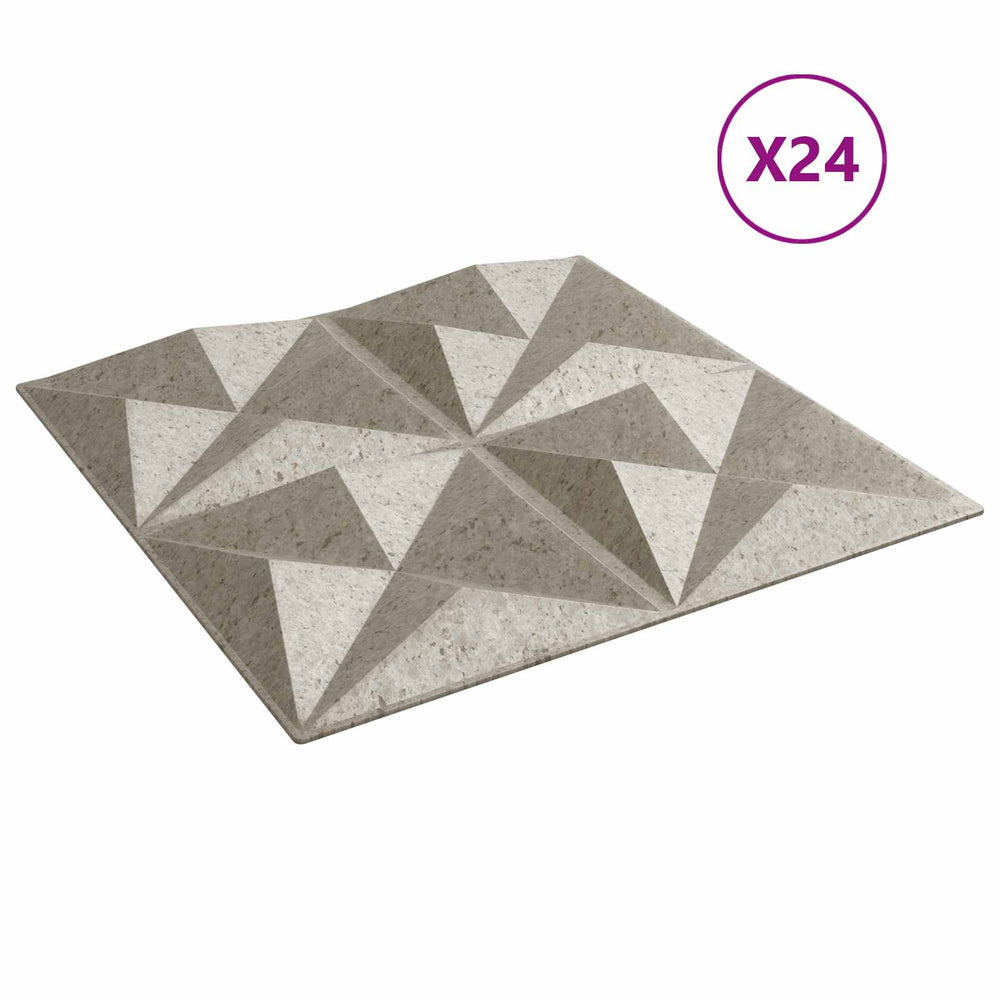 vidaXL Wall Panels 24 pcs Origami Concrete 50 x 50 cm XPS Foam
