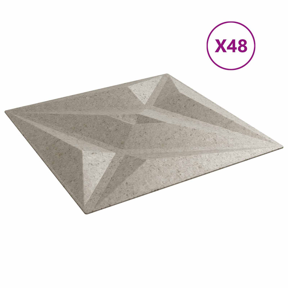 vidaXL Wall Panels Star 48 pcs Star Concrete 50 x 50 cm XPS Foam