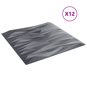 vidaXL Wall Panels 12 pcs Stone Grey 50 x 50 cm XPS Foam