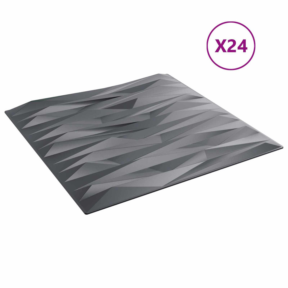 vidaXL Wall Panels 24 pcs Stone Gray 50 x 50 cm XPS Foam