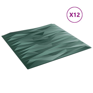 vidaXL Wall Panels 12 pcs Stone Green 50 x 50 cm XPS Foam