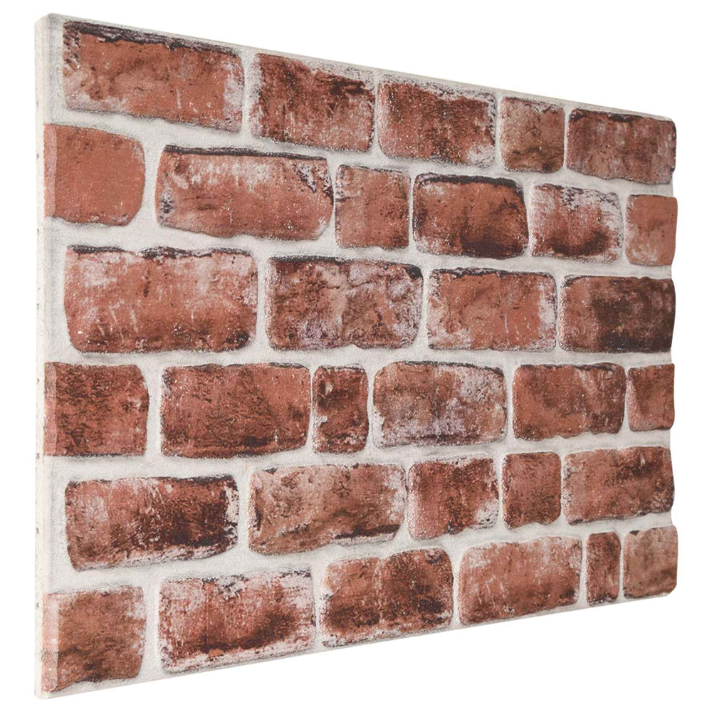 Wandpaneele Dunkelbraun/Weiß Steinmuster 100x50cm (10 Stk.)