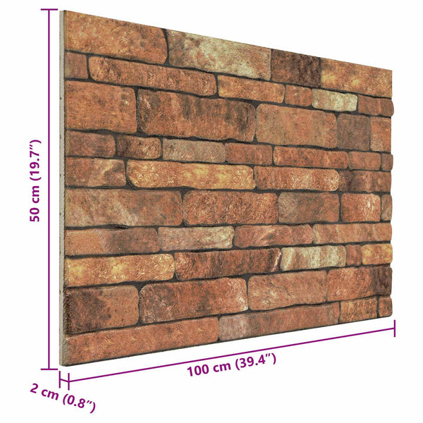 Wandpaneele Braun/Weiß Steinmuster 100x50cm