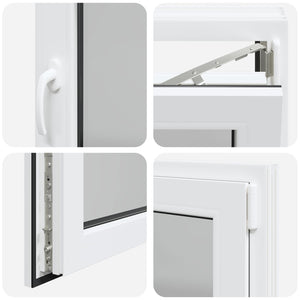 vidaXL Basement Window RISOR 90 x 70 cm PVC and Glass White