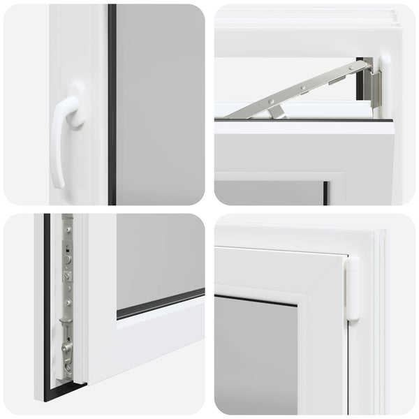 vidaXL Basement Window RISOR 90 x 70 cm PVC and Glass White