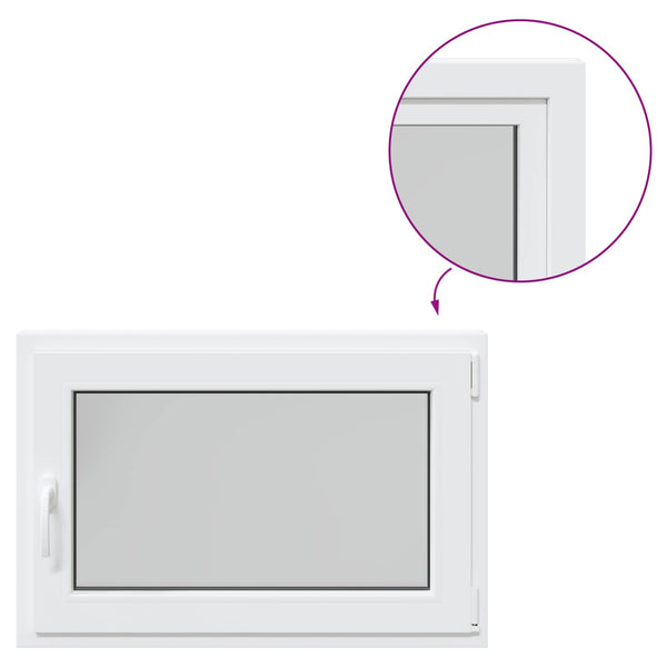 vidaXL Basement Window RISOR 90 x 70 cm PVC and Glass White