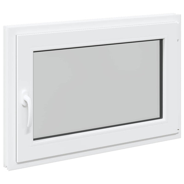 vidaXL Basement Window RISOR 90 x 70 cm PVC and Glass White
