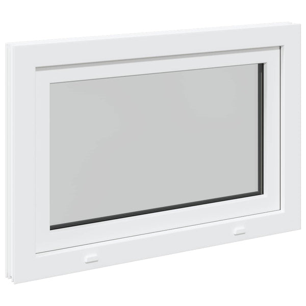 vidaXL Basement Window RISOR 90 x 70 cm PVC and Glass White