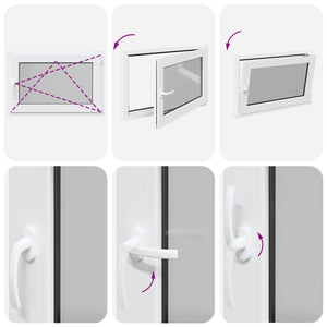 vidaXL Basement Window RISOR 90 x 70 cm PVC and Glass White