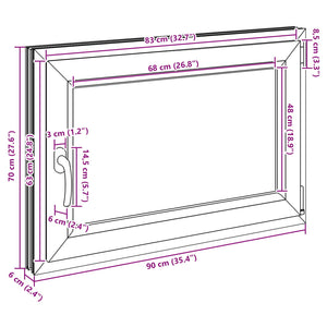 vidaXL Basement Window RISOR 90 x 70 cm PVC and Glass White