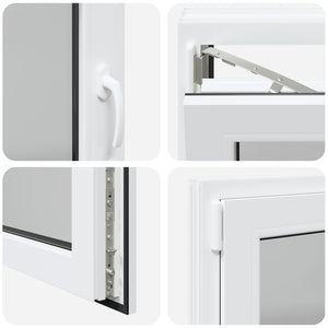 vidaXL Basement Window RISOR 100 x 70 cm PVC and Glass White