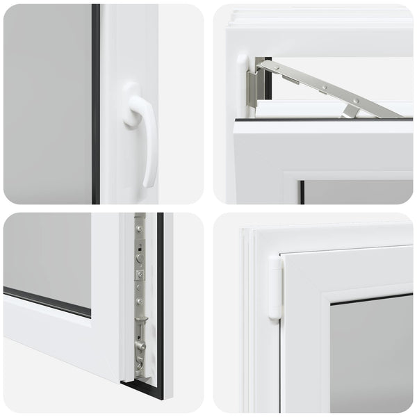 vidaXL Basement Window RISOR 100 x 70 cm PVC and Glass White