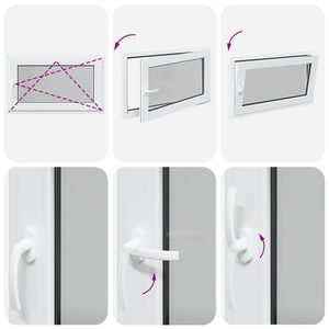 vidaXL Basement Window RISOR 100 x 70 cm PVC and Glass White