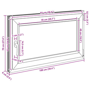 vidaXL Basement Window RISOR 100 x 70 cm PVC and Glass White