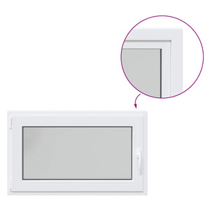 vidaXL Basement Window RISOR 100 x 70 cm PVC and Glass White