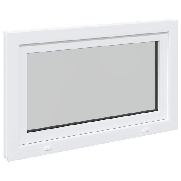 vidaXL Basement Window RISOR 100 x 70 cm PVC and Glass White