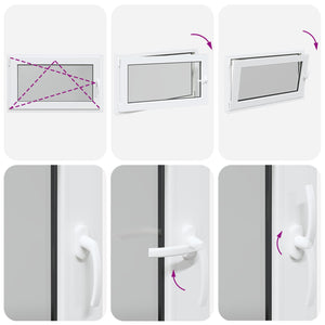 vidaXL Basement Window RISOR 100 x 70 cm PVC and Glass White