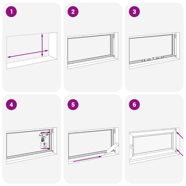 vidaXL Basement Window RISOR 100 x 70 cm PVC and Glass White