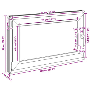 vidaXL Basement Window RISOR 100 x 70 cm PVC and Glass White