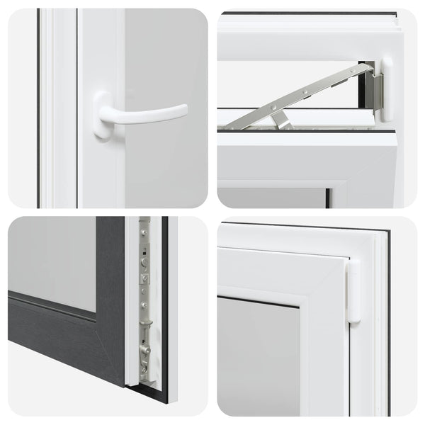 vidaXL Basement Window RISOR 60 x 80 cm PVC and Glass Anthracite
