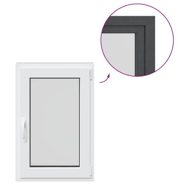vidaXL Basement Window RISOR 60 x 80 cm PVC and Glass Anthracite