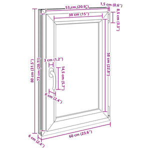 vidaXL Basement Window RISOR 60 x 80 cm PVC and Glass Anthracite