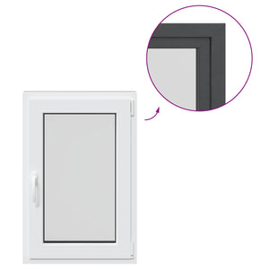 vidaXL Basement Window RISOR 60 x 80 cm PVC and Glass Anthracite