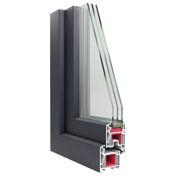 vidaXL Basement Window RISOR 60 x 80 cm PVC and Glass Anthracite