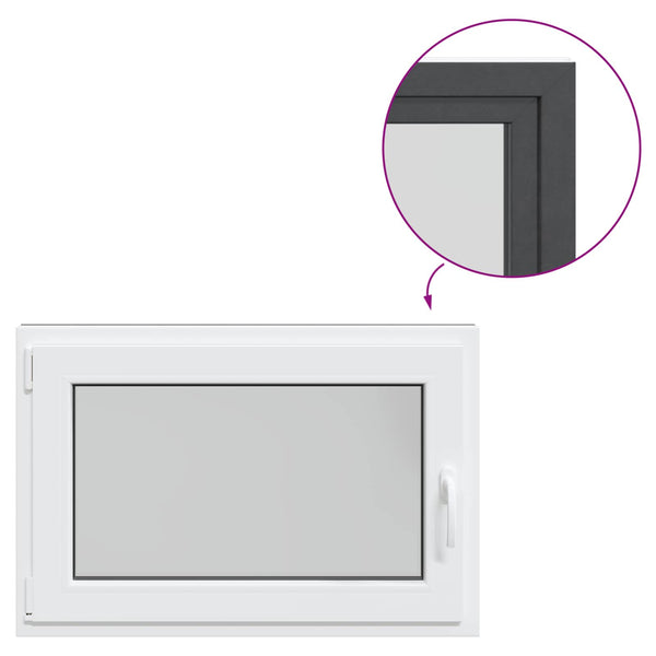 vidaXL Basement Window RISOR 90 x 70 cm PVC and Glass Anthracite