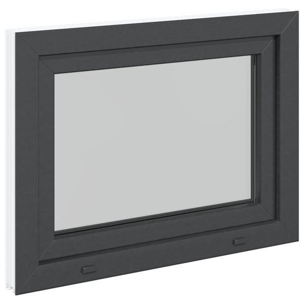 vidaXL Basement Window RISOR 90 x 70 cm PVC and Glass Anthracite
