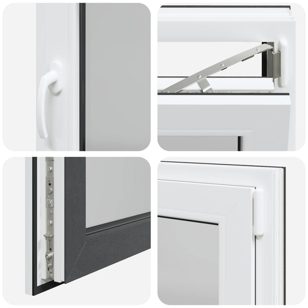 vidaXL Basement Window RISOR 110 x 70 cm PVC and Glass Anthracite