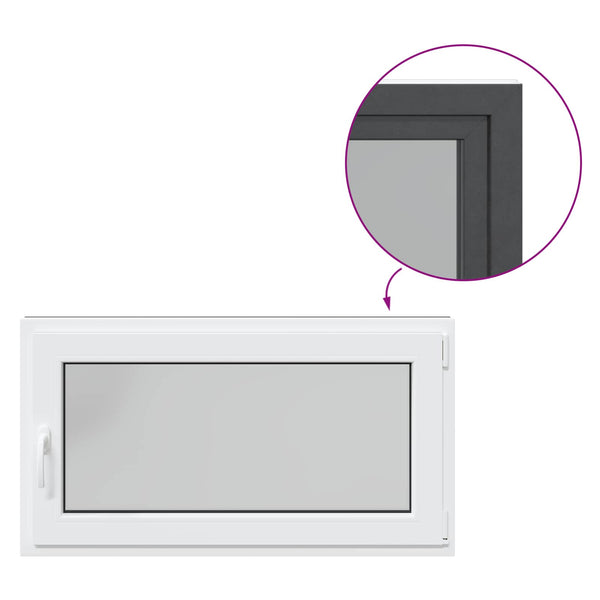 vidaXL Basement Window RISOR 110 x 70 cm PVC and Glass Anthracite