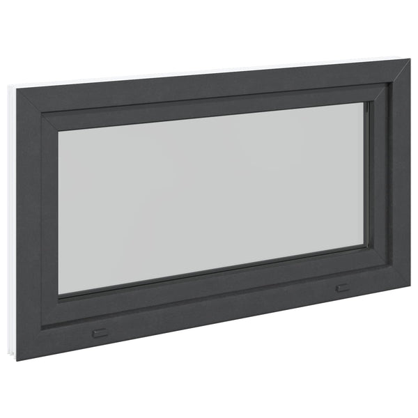 vidaXL Basement Window RISOR 110 x 70 cm PVC and Glass Anthracite