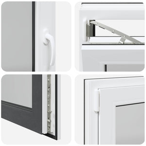 vidaXL Basement Window RISOR 110 x 70 cm PVC and Glass Anthracite