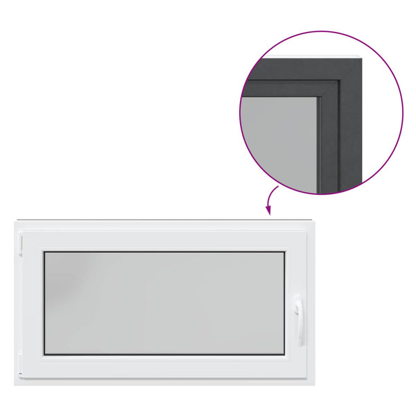 vidaXL Basement Window RISOR 110 x 70 cm PVC and Glass Anthracite