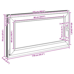 vidaXL Basement Window RISOR 110 x 70 cm PVC and Glass Anthracite