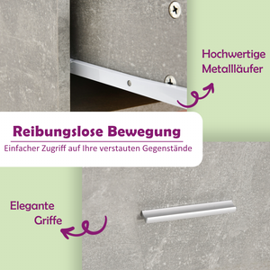 Betongraues Sideboard 80 cm