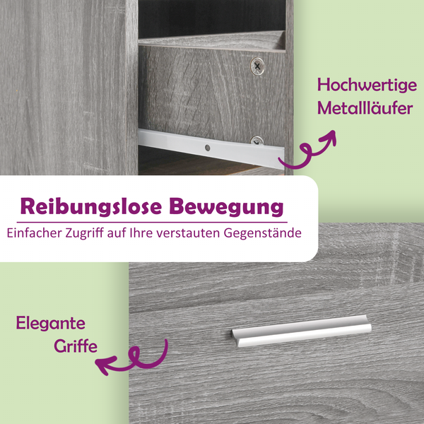 vidaXL Base Cabinet with Drawer Lyon Sonoma Gray 50x46x81.5 cm