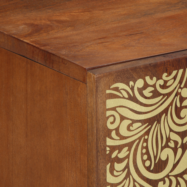 vidaXL Bathroom Cabinet Set with Door 2 pcs Honey Brown Solid Mango Wood
