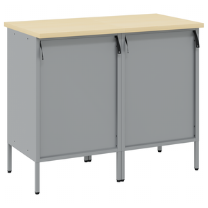 vidaXL Workbench with Drawers 2 pcs Black and Grey 100 x 55 x 85 cm
