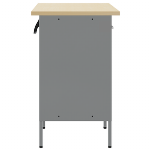 vidaXL Workbench with Drawers 2 pcs Black and Grey 100 x 55 x 85 cm