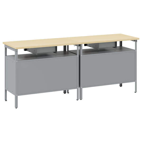 Werkbank Set mit Regal, Schwarz/Grau