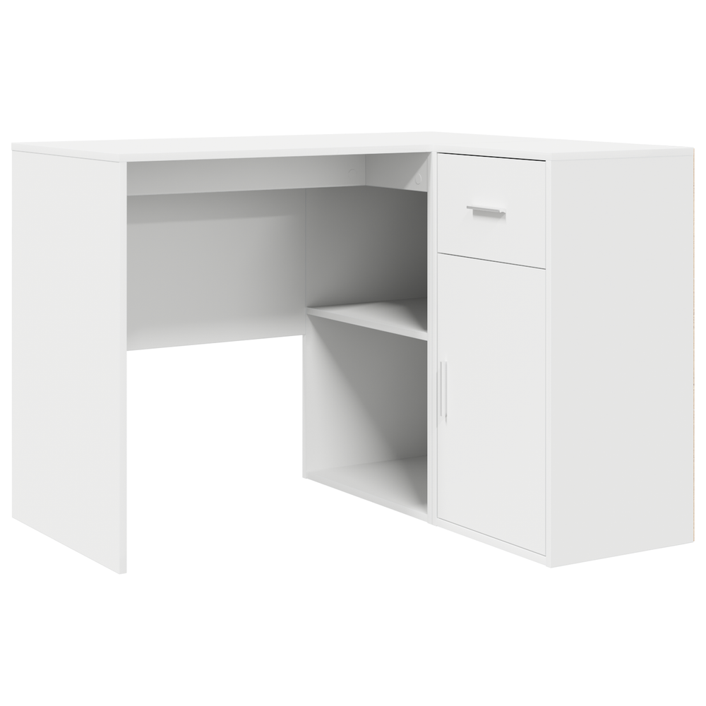 vidaXL Corner Desk with Drawers White 102 x 88 x 75 cm