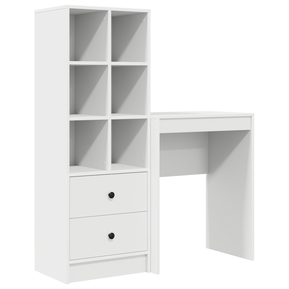 vidaXL Desks with Drawers with Shelf with Storage 2 pcs White