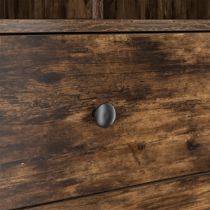 vidaXL Desk with Drawers with Shelf 2 pcs Smoked Oak