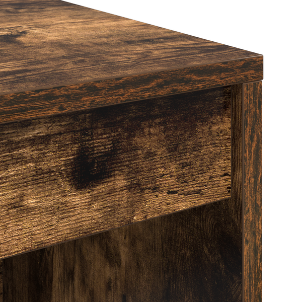 vidaXL Desk with Drawers with Shelf 2 pcs Smoked Oak