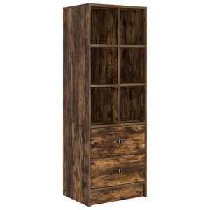 vidaXL Desk with Drawers with Shelf 2 pcs Smoked Oak