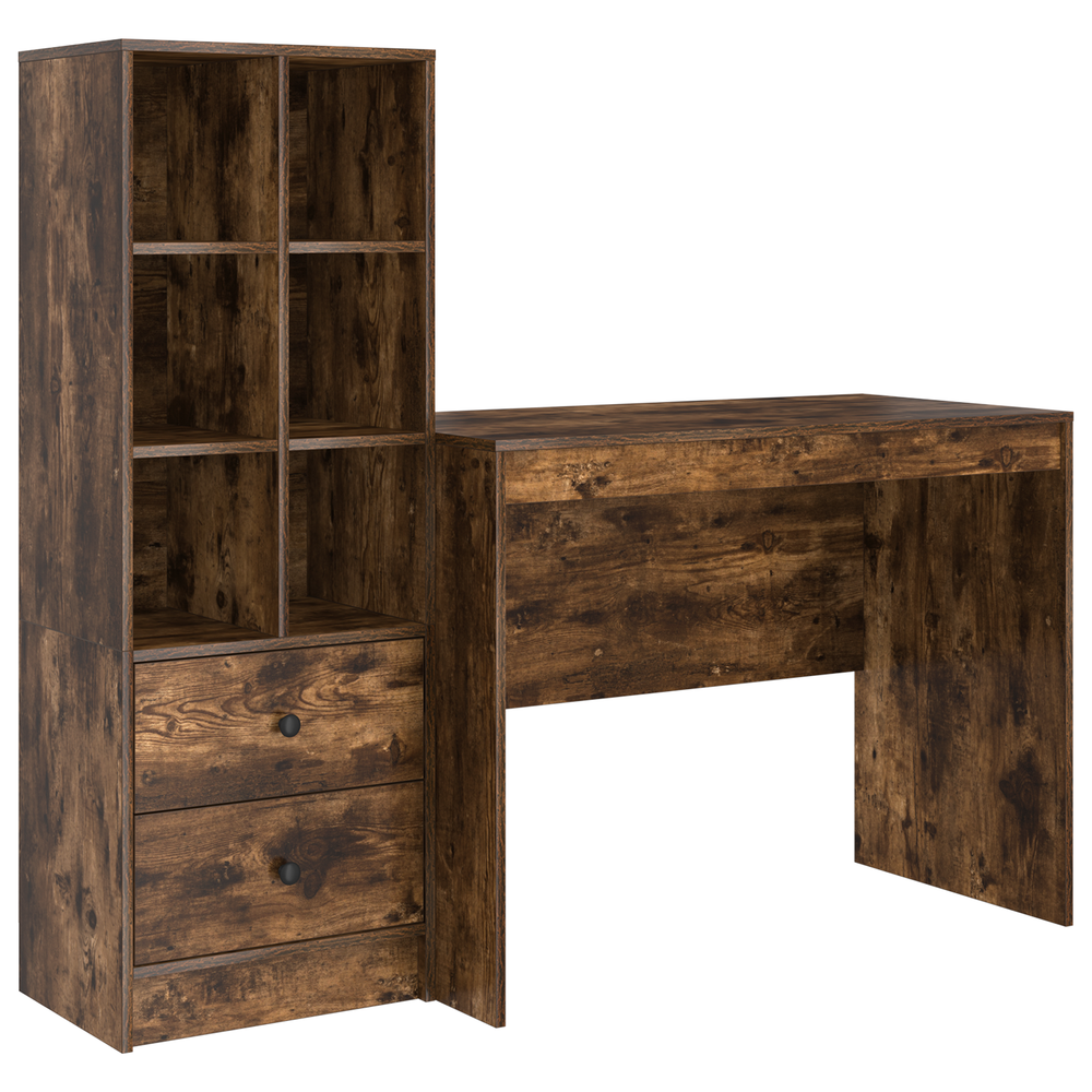 vidaXL Desks with Drawers 2 pcs Smoked Oak